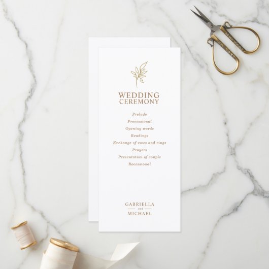 クラシックシンプルミニマリストフラットプログラムパーティー プログラム (正面/裏面インサイチュ)