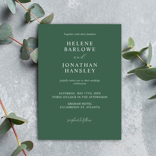 クラシックシンプルミニマルモダンリストエレガント結婚式 招待状