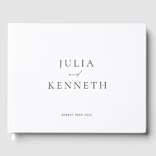 クラシックシンプルミニマル白黒結婚ズ ゲストブック (正面)