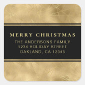 クラシックシンプルミニマル黒金ゴールドクリスマス スクエアシール (正面)