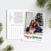 クラシックシンプルメリークリスマスの縦写真 シーズンポストカード