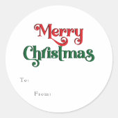 クラシックシンプルメリークリスマスギフト ラウンドシール (正面)