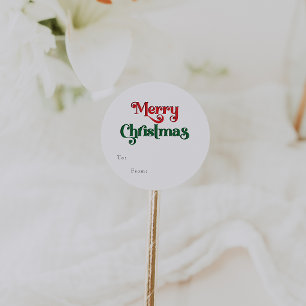 クラシックシンプルメリークリスマスギフト ラウンドシール
