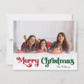 クラシックシンプルメリークリスマスフルフォト シーズンカード (正面)