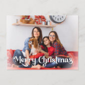 クラシックシンプルメリークリスマスフルフォト シーズンポストカード (正面)