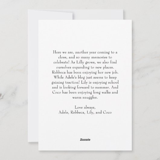 クラシックシンプルメリークリスマス縦4枚 シーズンカード (裏面)