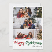 クラシックシンプルメリークリスマス縦6枚フォト シーズンカード (正面)
