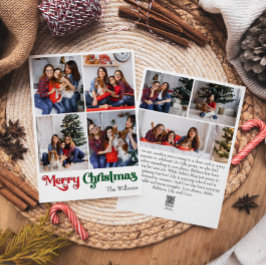 クラシックシンプルメリークリスマス縦7枚フォト シーズンカード