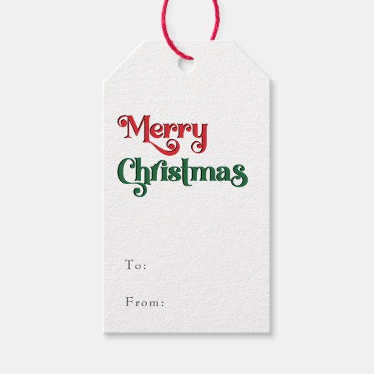クラシックシンプルメリークリスマス行き来 ギフトタグ (正面)