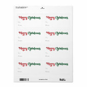 クラシックシンプルメリークリスマス長方形ギフト ラベル (フルシート)