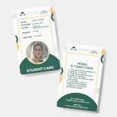 クラシックシンプルモダン学生ID名票 バッジ (正面＆裏面)