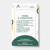 クラシックシンプルモダン学生ID名票 バッジ (裏面)