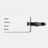 クラシックシンプルモダン飛行機ブラック&ブルー ラゲッジタグ (裏面横)