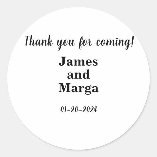 クラシックシンプルラウンドステッカー ラウンドシール (正面)