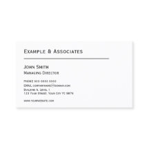 クラシックシンプルロゴ付きホワイト名刺