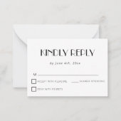 クラシックシンプル予算ウェディングRSVPカード ノートカード (正面)