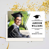 クラシックシンプル写真の卒業発表 案内状