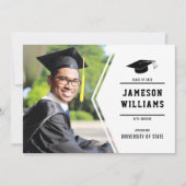 クラシックシンプル写真の卒業発表 案内状 (正面)