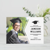 クラシックシンプル写真の卒業発表 案内状 (スタンド正面)