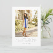 クラシックシンプル写真卒業 招待状 (スタンド正面)