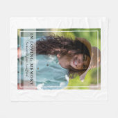 クラシックシンプル写真追悼式 フリースブランケット (正面(横))