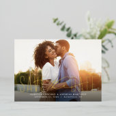 クラシックシンプル写真1枚を保存 箔招待状 (立ち正面)