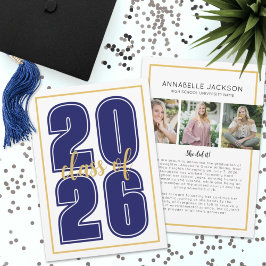 クラシックシンプル台本大学院写真卒業 案内状