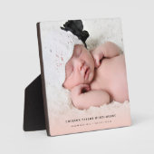 クラシックシンプル新生児ピンクグラデーションGirl Photo フォトプラーク (正面)