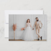 クラシックシンプル書道写真結婚の サンキューカード (裏面)