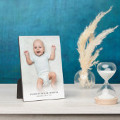 クラシックシンプル白のグラデーション新生児フォトイーゼル フォトプラーク (側面)