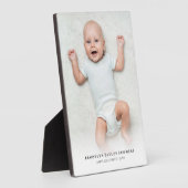 クラシックシンプル白のグラデーション新生児フォトイーゼル フォトプラーク (側面)