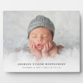 クラシックシンプル白グラデーション新生児フォトイーゼル フォトプラーク (正面)