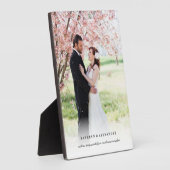 クラシックシンプル白グラデーシ結婚ョンの写真イーゼル フォトプラーク (側面)