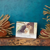 クラシックシンプル白グラデーシ結婚ョンの写真イーゼル フォトプラーク (側面)