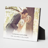 クラシックシンプル白グラデーシ結婚ョンの写真イーゼル フォトプラーク (側面)