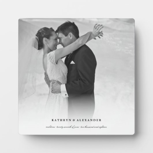 クラシックシンプル白グラデーシ結婚ョンの写真イーゼル フォトプラーク (正面)