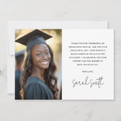 クラシックシンプル白写真卒業 サンキューカード (正面)