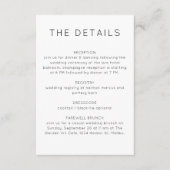 クラシックシンプル白黒結婚情報 エンクロージャーカード (正面)