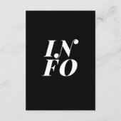 クラシックシンプル白黒結婚情報 エンクロージャーカード (裏面)