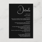 クラシックシンプル白黒結婚詳細 エンクロージャーカード (正面)