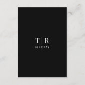 クラシックシンプル白黒結婚詳細 エンクロージャーカード (裏面)