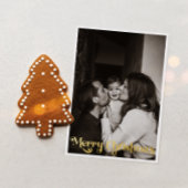 クラシックシンプル縦写真メリークリスマス金ゴールド 箔シーズンカード