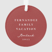 クラシックシンプル赤鼻骨パーソナライズされた写真 オーナメント (裏面)