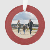 クラシックシンプル赤鼻骨パーソナライズされた写真 オーナメント (正面)