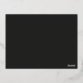 クラシックシンプル金ゴールドエレガントブラックウェディングRSVP 箔招待状ポストカード (裏面)