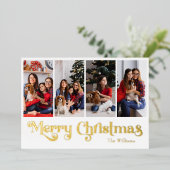 クラシックシンプル金ゴールド 箔シーズンカード (立ち正面)