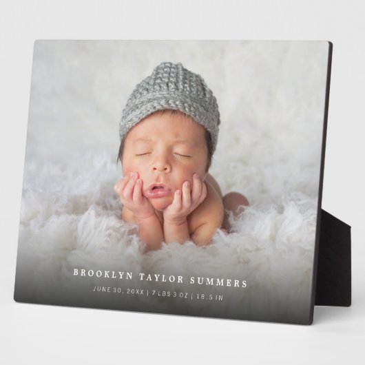 クラシックシンプル黒グラデーショモダンン写真 フォトプラーク (側面)