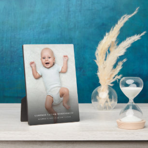 クラシックシンプル黒グラデーションモダンベビー写真 フォトプラーク
