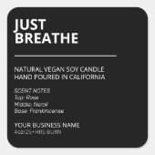 クラシックシンプル黒大豆ろうそくラベル スクエアシール (正面)