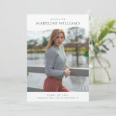 クラシックシンプル5写真卒業コラージュ 案内状 (スタンド正面)